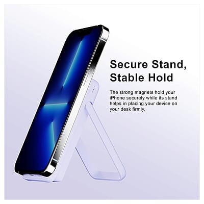 Ambrane 10000mAh Magnetic Wireless Power Bank with Stand, 15W Wireless Fast Charging, Compact 22.5W PD Wired Charger, Compatible with iPhone 12/13/14/15 & Other Wireless Devices Ambrane 10000mAh Magnetic Wireless Power Bank with Stand, 15W Wireless Fast Charging, Compact 22.5W PD Wired Charger, Compatible with iPhone 12/13/14/15 & Other Wireless Devices
