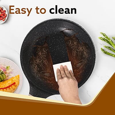 AGARO Imperial Granite Non Stick Fry Pan, 1.1L / 20cm, Cast Aluminium Body AGARO Imperial Granite Non Stick Fry Pan, 1.1L / 20cm, Cast Aluminium Body