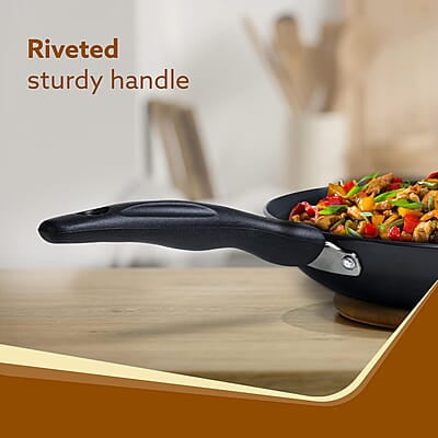 AGARO Elite Hard Anodised Tapper Frying Pan, 1.5L Capacity, 24 cm Diameter AGARO Elite Hard Anodised Tapper Frying Pan, 1.5L Capacity, 24 cm Diameter