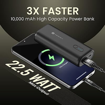 Portronics Power Pod 10K Advanced 10000 mAh Smallest Power Bank with 22.5W Max Output Portronics Power Pod 10K Advanced 10000 mAh Smallest Power Bank with 22.5W Max Output