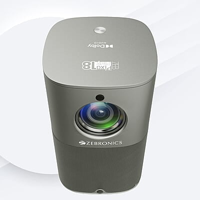 ZEBRONICS PIXAPLAY 18, Smart Vertical Projector, 3800 Lumens, 4K Support, Dolby Audio, 200 inch Screen Size, HDMI, USB, WiFi, Supports Bluetooth, 1080p Native, Electronic Focus, APP Support, Miracast ZEBRONICS PIXAPLAY 18, Smart Vertical Projector, 3800 Lumens, 4K Support, Dolby Audio, 200 inch Screen Size, HDMI, USB, WiFi, Supports Bluetooth, 1080p Native, Electronic Focus, APP Support, Miracast