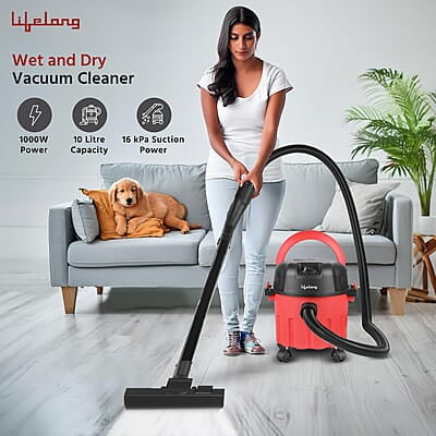 Lifelong 10 litre Vacuum Cleaner for Home - 1000 W, Wet & Dry Floor Cleaner Lifelong 10 litre Vacuum Cleaner for Home - 1000 W, Wet & Dry Floor Cleaner