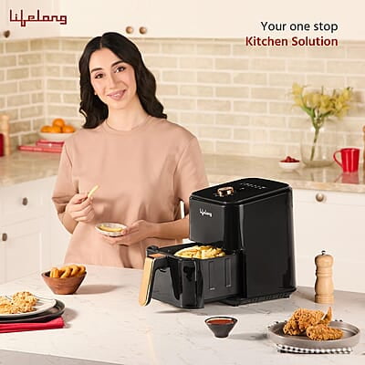 Lifelong Air Fryer 1 Year Warranty 1200W, 4L, Air Fryer for Home, Airfryer, Electric Air-Fryer with 360° Hot Air
