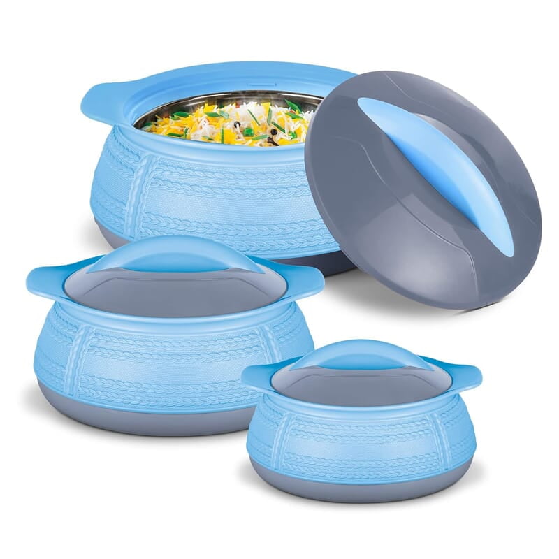 Milton Adore Jr. Insulated Inner Stainless Steel Casserole, Set of 3, (410 ml, 740 ml, 1.25 Litres) Milton Adore Jr. Insulated Inner Stainless Steel Casserole, Set of 3, (410 ml, 740 ml, 1.25 Litres)