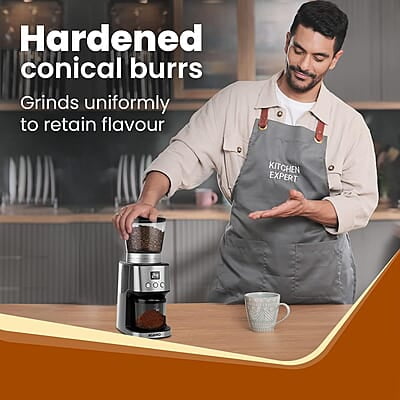 AGARO Supreme Coffee Grinder, Conical Burr Grinder, 31 Grinding Settings, Pulse Mode, Adjustable Digital Timer AGARO Supreme Coffee Grinder, Conical Burr Grinder, 31 Grinding Settings, Pulse Mode, Adjustable Digital Timer