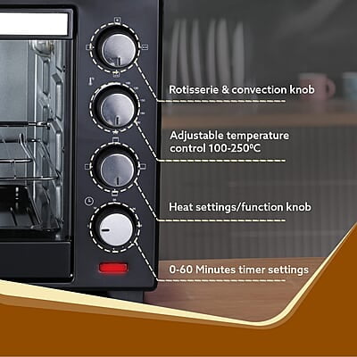 AGARO Marvel 38 Liters Oven Toaster Griller,Motorised Rotisserie&Convection Cake Baking Otg With 3 Heating Mode ,(Black),1600 Watts AGARO Marvel 38 Liters Oven Toaster Griller,Motorised Rotisserie&Convection Cake Baking Otg With 3 Heating Mode ,(Black),1600 Watts