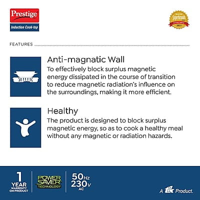 Prestige IRIS ECO 1200 W Induction Cooktop with Automatic Voltage Regulator Prestige IRIS ECO 1200 W Induction Cooktop with Automatic Voltage Regulator