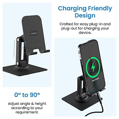 Ambrane 360° Rotation, Foldable Design Mobile Stand with Stable Metalic Round Base, Multiple Height & Angle adjustments Compatible with Smartphones, Tablets, Kindles & iPad Twistand 360 Ambrane 360° Rotation, Foldable Design Mobile Stand with Stable Metalic Round Base, Multiple Height & Angle adjustments Compatible with Smartphones, Tablets, Kindles & iPad Twistand 360