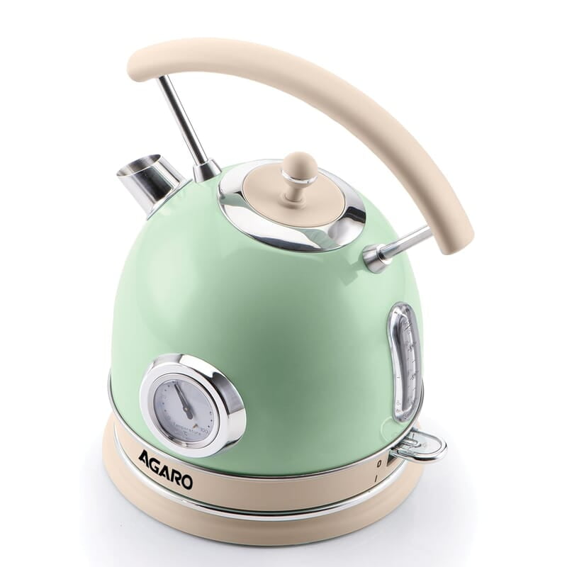 AGARO Regency Vintage Kettle 1.8L with Temperature Gauge, Hot Water Boiler & Tea Heater with Curved Handle Visible Water Level Line, Led Light AGARO Regency Vintage Kettle 1.8L with Temperature Gauge, Hot Water Boiler & Tea Heater with Curved Handle Visible Water Level Line, Led Light