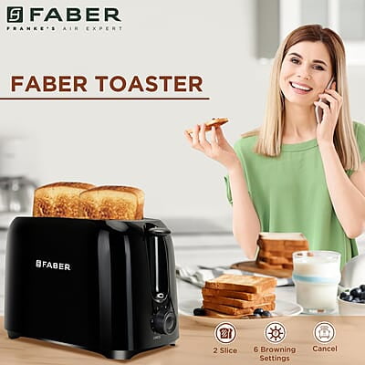 Faber FT 900W BK 900-Watt 2-Slice Pop-up Toaster (Black) Faber FT 900W BK 900-Watt 2-Slice Pop-up Toaster (Black)