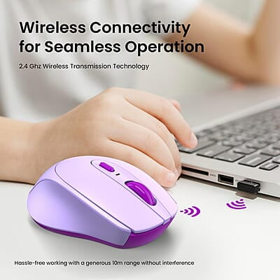 Portronics Toad 31 Wireless Mouse with 2.4 GHz Connectivity, USB Receiver, 10m Working Distance, Ergonomic Design, Auto Power Saving, Adjustable DPI for Laptop & PC