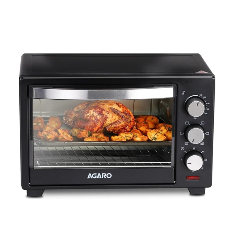 AGARO Marvel 19 Liters Oven Toaster Griller,Motorised Rotisserie Cake Baking Otg With 5 Heating Mode,(Black),1280 Watts AGARO Marvel 19 Liters Oven Toaster Griller,Motorised Rotisserie Cake Baking Otg With 5 Heating Mode,(Black),1280 Watts