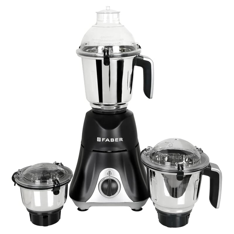 Faber Hilux 550W Blender Mixer Grinder, 3 SS clip lock jars & blades copper motor, up to 18000 rpm speed Faber Hilux 550W Blender Mixer Grinder, 3 SS clip lock jars & blades copper motor, up to 18000 rpm speed