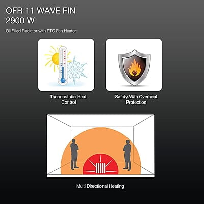 Havells OFR 11 2900 Watts Wave Fin with PTC Fan Heater Havells OFR 11 2900 Watts Wave Fin with PTC Fan Heater