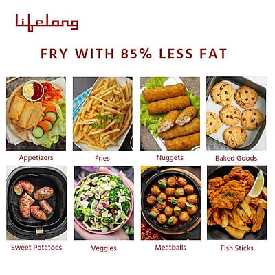 Lifelong LLHFD421 HealthyFry Pro 4.2L Digital Air Fryer with Curated 7-Preset Menu, Touch Control & Digital Display Lifelong LLHFD421 HealthyFry Pro 4.2L Digital Air Fryer with Curated 7-Preset Menu, Touch Control & Digital Display