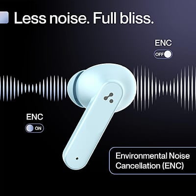 Ambrane Dots Sense True Wireless Earbuds with 21 Hours Playtime,Environmental Noise Cancellation (Enc),10Mm Drivers with Boostedbass,Bluetooth V5.1,Ipx4 Splash Proof