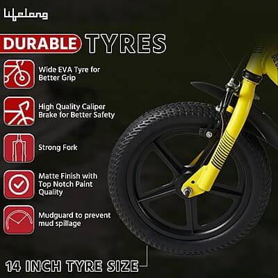 Lifelong Juniors Ride Cycle 14T with Training Wheel, Mudguard for Boys and Girls Lifelong Juniors Ride Cycle 14T with Training Wheel, Mudguard for Boys and Girls