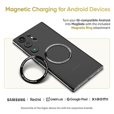 Ambrane 15W MagSafe Wireless Charger & Mobile Stand Lightweight & Foldable for iPhone 15/15 Plus/15 Pro/15 Pro Max, iPhone 12/13/14 Series & Other Qi Devices + Magnetic Ring Ambrane 15W MagSafe Wireless Charger & Mobile Stand Lightweight & Foldable for iPhone 15/15 Plus/15 Pro/15 Pro Max, iPhone 12/13/14 Series & Other Qi Devices + Magnetic Ring