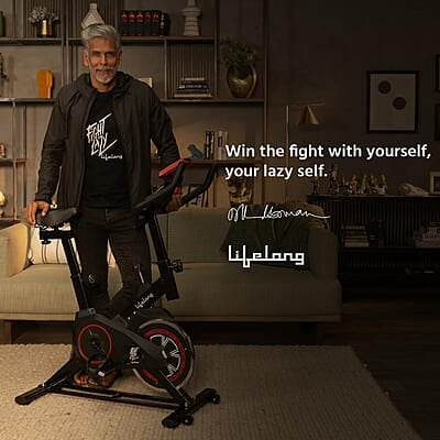 Lifelong LLESB99 Exercise Spin Fitness Bike with 6kg Flywheel Adjustable Resistance LCD Monitor & Heart Rate Sensor for Fitness at Home Lifelong LLESB99 Exercise Spin Fitness Bike with 6kg Flywheel Adjustable Resistance LCD Monitor & Heart Rate Sensor for Fitness at Home