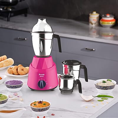 Preethi Galaxy MG225 Mixer Grinder, 750 watt, Pink, 3 Jars, Vega W5 Motor with 5yr Warranty & Lifelong Free Service Preethi Galaxy MG225 Mixer Grinder, 750 watt, Pink, 3 Jars, Vega W5 Motor with 5yr Warranty & Lifelong Free Service