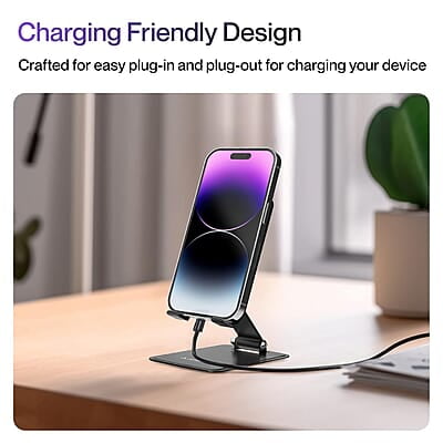 Ambrane Metallic Mobile Holder for All Smartphones, Tabs, Kindle, iPad Mobile Holding Tabletop Stand, 180 Perfect View, Height Adjustment, Foldable Design Twistand Pro Ambrane Metallic Mobile Holder for All Smartphones, Tabs, Kindle, iPad Mobile Holding Tabletop Stand, 180 Perfect View, Height Adjustment, Foldable Design Twistand Pro
