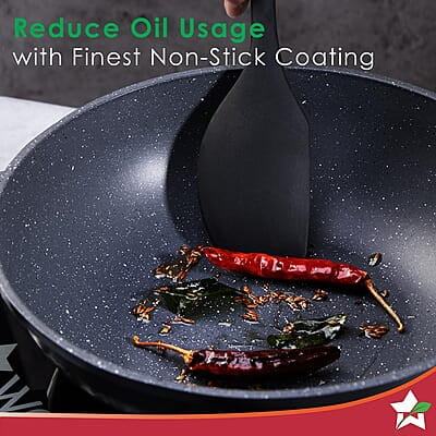 Wonderchef Duralite Die-Cast Kadhai with Lid 24 cm 2.4 L Grey
