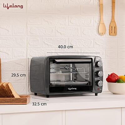 Lifelong OTG 19 Litre for Kitchen with Barbeque Tray - 1300W Oven Toaster Griller Machine Electric Lifelong OTG 19 Litre for Kitchen with Barbeque Tray - 1300W Oven Toaster Griller Machine Electric