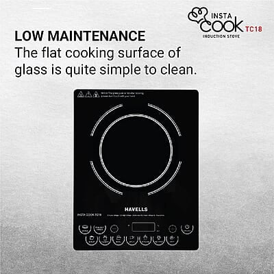 Havells Induction Cooktop Tc 18 1800 Watt (Crystal Glass, Black)