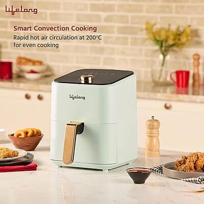 Lifelong Air Fryer 1 Year Warranty 1200W, 4L, Air Fryer for Home, Airfryer, Electric Air-Fryer Green Lifelong Air Fryer 1 Year Warranty 1200W, 4L, Air Fryer for Home, Airfryer, Electric Air-Fryer Green