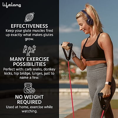 Lifelong Resistance Bands for Workout - Resistance Tube with Foam Handles - Exercise Equipment