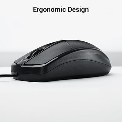 ZEBRONICS Byte Wired Optical Mouse with 3 Buttons, High Precision, 1000 DPI, Works on Most Surfaces, Plug & Play, USB Interface, 1.3m Cable Length