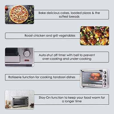 Wonderchef Oven Toaster Griller- 60 litres 6-Stage Heat Selection Bake, Grill, Roast Wonderchef Oven Toaster Griller- 60 litres 6-Stage Heat Selection Bake, Grill, Roast