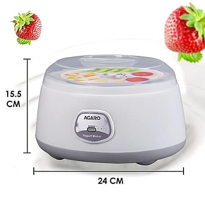 AGARO Classic Portable Yogurt Maker, 1.2L Capacity, Electric, Automatic, Grey and White. Visit the AGARO Store
