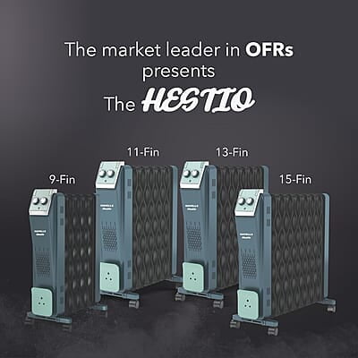 Havells Hestio 13 Wave Fin OFR 2900 Watt with 3 Heat Setting 1000W/1500W/2500W & PTC Heater 400W