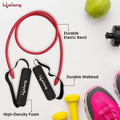 Lifelong Resistance Bands for Workout - Resistance Tube with Foam Handles - Exercise Equipment