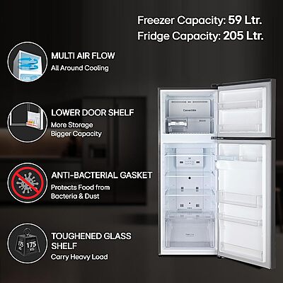 LG 264 L 2 Star Frost-Free Smart Inverter Double Door Refrigerator LG 264 L 2 Star Frost-Free Smart Inverter Double Door Refrigerator