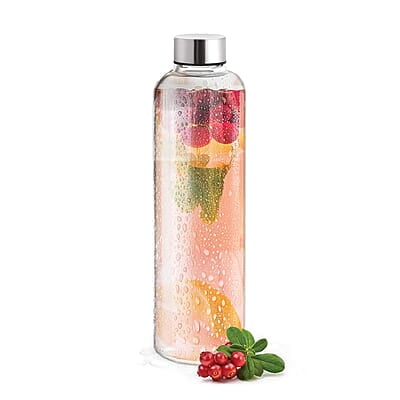TREO By Milton Clarion Borosilicate Glass Water Bottle, 1000 ml, Transparent