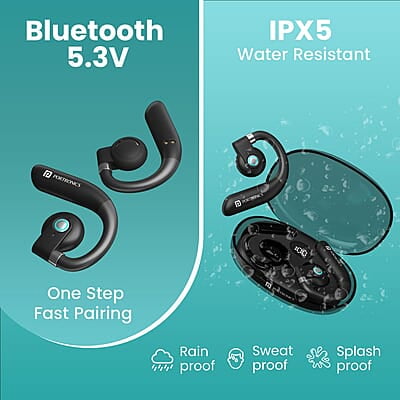Portronics Harmonics Twins S14 Over Ear OWS Smart Wireless Earbuds with Mic,Secure & Flexible Earhook,15Hrs Playtime Portronics Harmonics Twins S14 Over Ear OWS Smart Wireless Earbuds with Mic,Secure & Flexible Earhook,15Hrs Playtime