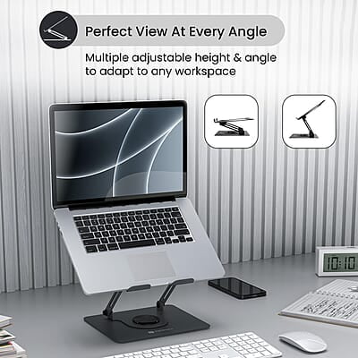 Portronics My Buddy K11 Metal Laptop Stand with 360° Rotation, Height & Angle Adjustable, Foldable Design Portronics My Buddy K11 Metal Laptop Stand with 360° Rotation, Height & Angle Adjustable, Foldable Design