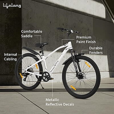 Lifelong Cycle for Men & Women - 26T MTB Cycle - MultiSpeed 7-Speed Bicycle - Dual Disc Brake Cycle