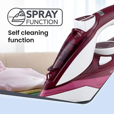 AGARO Imperial Steam Iron, 2200W, Ceramic Coated Sole Plate 350 Ml Water Tank AGARO Imperial Steam Iron, 2200W, Ceramic Coated Sole Plate 350 Ml Water Tank