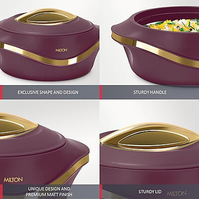 MILTON Pearl 1000 Inner Stainless Steel Casserole, 860 ml Maroon MILTON Pearl 1000 Inner Stainless Steel Casserole, 860 ml Maroon
