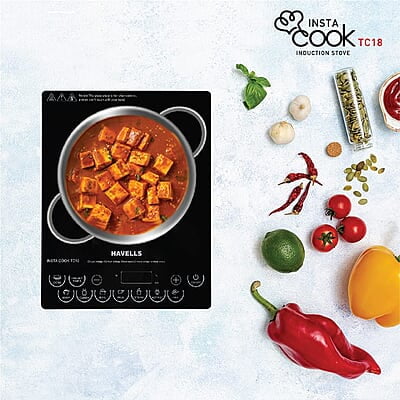 Havells Induction Cooktop Tc 18 1800 Watt (Crystal Glass, Black)