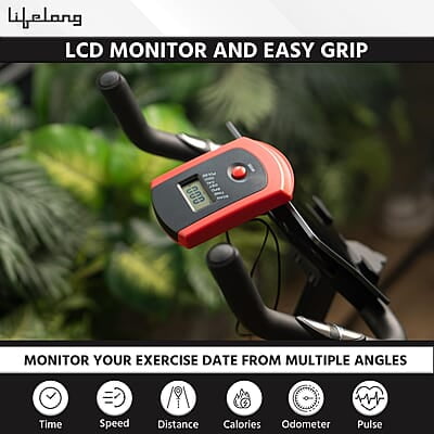 Lifelong LLESB99 Exercise Spin Fitness Bike with 6kg Flywheel Adjustable Resistance LCD Monitor & Heart Rate Sensor for Fitness at Home Lifelong LLESB99 Exercise Spin Fitness Bike with 6kg Flywheel Adjustable Resistance LCD Monitor & Heart Rate Sensor for Fitness at Home