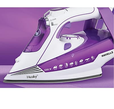 Havells Plastic Husky 2200 W Steam Iron With Auto Shut Off, Steam Boost, Vertical, Horizontal Ironing Havells Plastic Husky 2200 W Steam Iron With Auto Shut Off, Steam Boost, Vertical, Horizontal Ironing