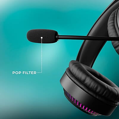ZEBRONICS Jupiter 3.5mm Premium Gaming Over Ear Headphone with 50mm Neodymium Drivers, Extra Soft Ear Cushion,Suspension Headband, Braided Cable,Volume Controller, Multicolor Lights, Pop Filter