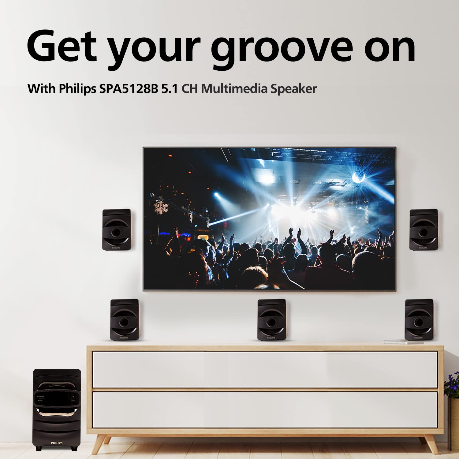 PHILIPS Audio SPA5128B 5.1 CH 40W Bluetooth Multimedia Speakers PHILIPS Audio SPA5128B 5.1 CH 40W Bluetooth Multimedia Speakers