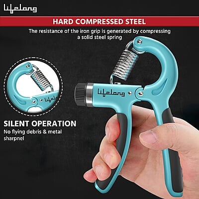 Lifelong Adjustable Hand Grip Strengthener, Hand Gripper for Men & Women for Gym Workout