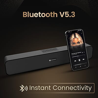 Portronics Decibel 24 10W Bluetooth Soundbar Speaker with in Built Mic, HD Sound, Bluetooth 5.3v/USB/TF Card/Aux in Portronics Decibel 24 10W Bluetooth Soundbar Speaker with in Built Mic, HD Sound, Bluetooth 5.3v/USB/TF Card/Aux in