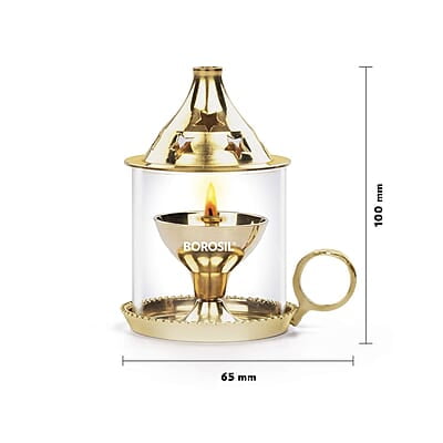 Borosil Medium Size Mangal Diya Decorative Brass Glass Oil Lamp | Borosil Medium Size Mangal Diya Decorative Brass Glass Oil Lamp |